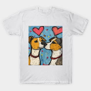 Dog Love 2024 Valentines Day Drawing T-Shirt